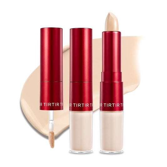 Glide&Hide Blurring Concealer - Creamy Texture, Conceals Dark Circles and Wrinkles, Dual Formula (Liquid Tip & Balm Stick), Long-Lasting Wear, Korean Makeup, #1.5W, 0.28 Oz